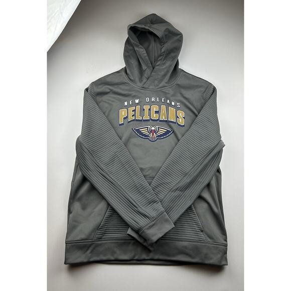 NBA Other - New Orleans Pelicans NBA Brand TX3 Warm Hoodie Sweatshirt Size Large Gray Logo